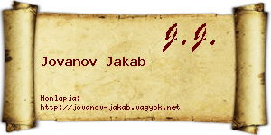 Jovanov Jakab névjegykártya