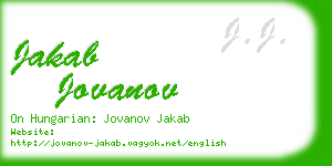 jakab jovanov business card